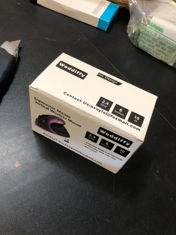 Photo 1 of Woddlffy Ergonomic Mouse Wireless,Rechargeable Vertical Mouse Right Handed Small Mouse with 6 Buttons 1000/1200/1600 for Laptop,Desktop,PC, MacBook?Purple