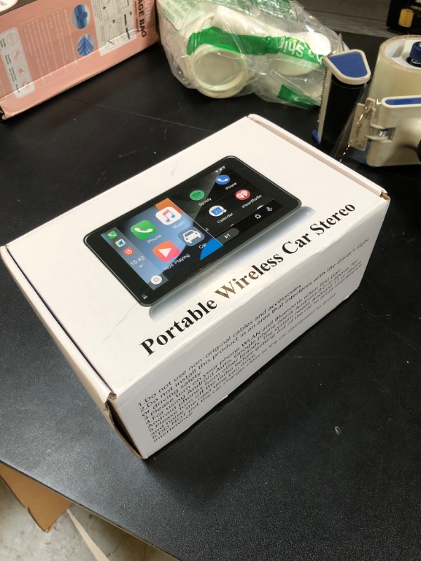 Photo 1 of WECAMTX 2024 Portable Wireless Carplay/Android Auto Screen for Car,7 Inch HD Touch Screen Car Play with Bluetooth,FM,Mirror Link for All Cars