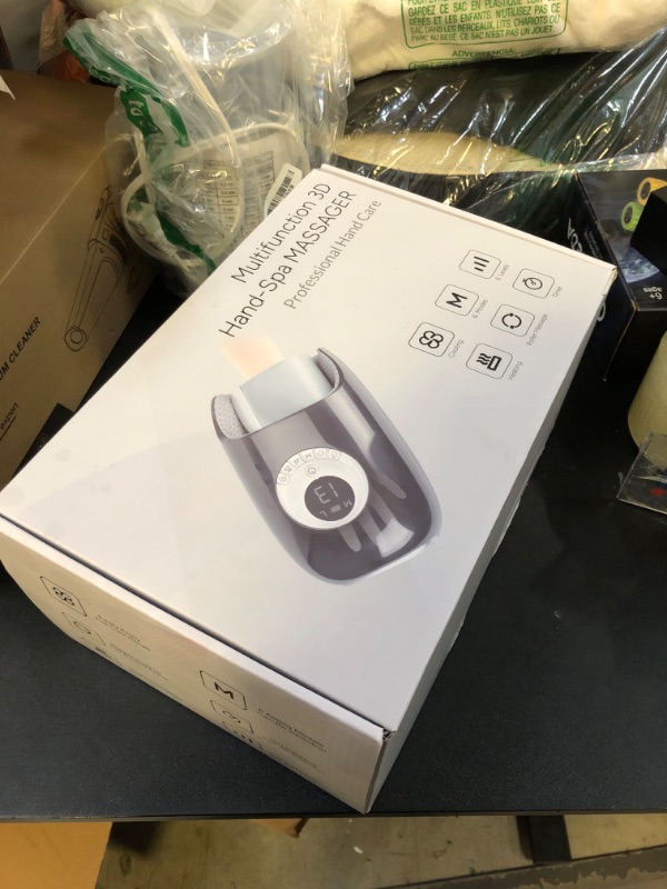 Photo 1 of Hand Massager with Heat and Compression, 3D Machine for Arthritis and Carpal Tunnel Syndrome Relief, 6 Levels Pressure Point Massage, Wrist and Palm Kneading with Blowing Mode, Gifts for Women, Black