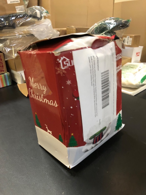 Photo 1 of 8FT Christmas Inflatables Snowman Outdoor Decorations with Christmas Tree Built-in Colorful Rotating LED Lights Christmas Blow Ups Decorations for Yard Garden Lawn Xmas Holiday Decor