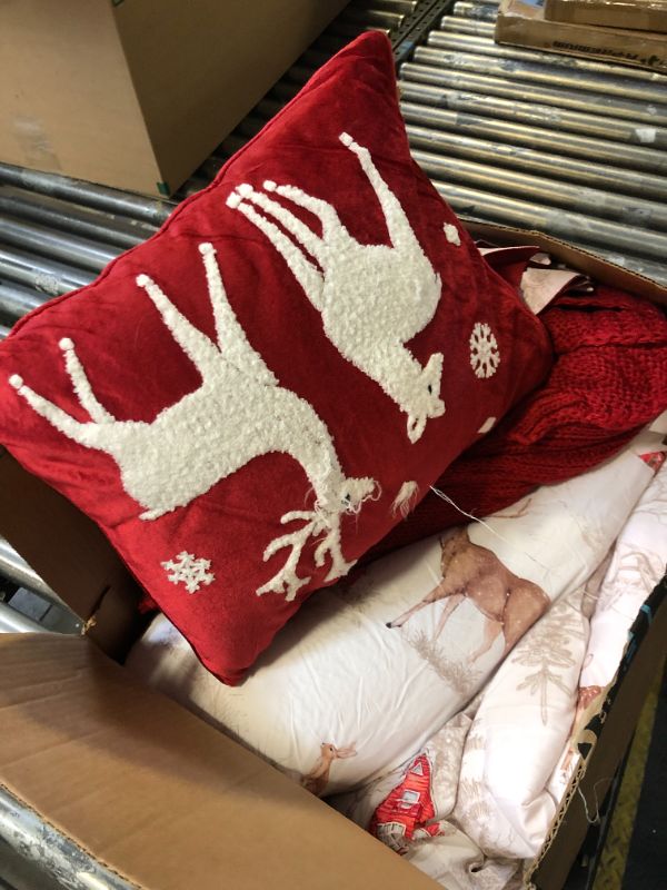 Photo 2 of Bedsure Christmas Comforter Set King - Christmas Bedding Bed in a Bag with Snowhouse, 5 Pieces, Soft Reindeer and Snowhouse Printed Comforter, Pillow Shams, Throw Blanket and Decorative Pillow