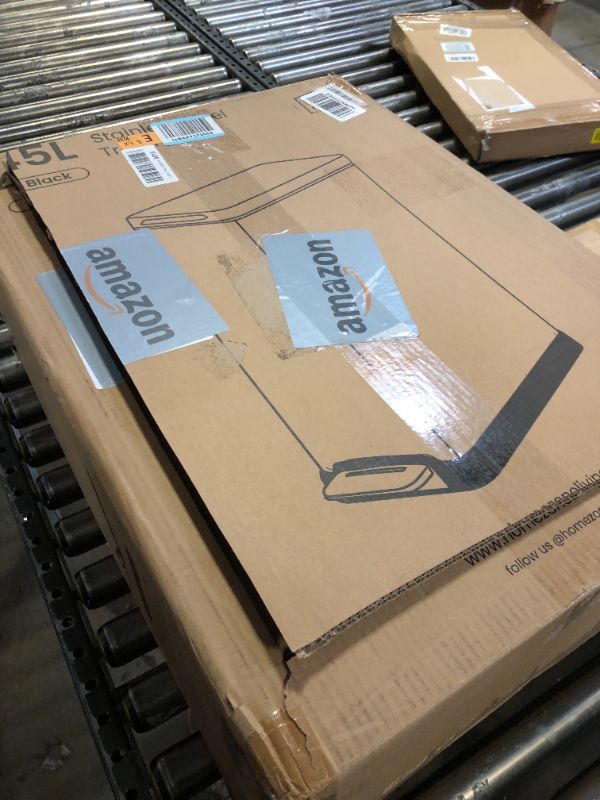 Photo 1 of Home Zone Living 12 Gallon Slim Kitchen Trash Can, Stainless Steel, Step Pedal, 45 Liter