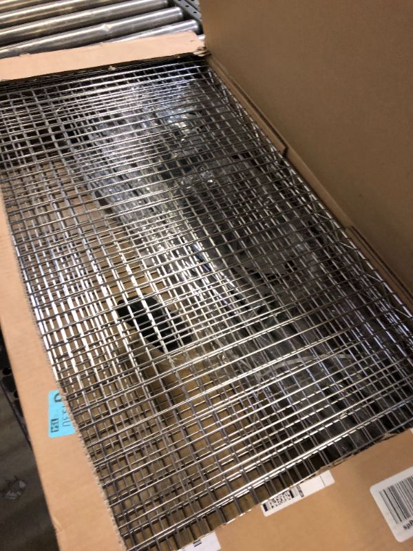 Photo 1 of Finnhomy 3 Tier Heavy Duty Commercial Grade Utility Cart, Wire Rolling Cart with Handle Bar, Steel Service Cart with Wheels, Kitchen Carts on Wheels, Metal Cart Shelf Size 18" D x 36" W, NSF, Chrome