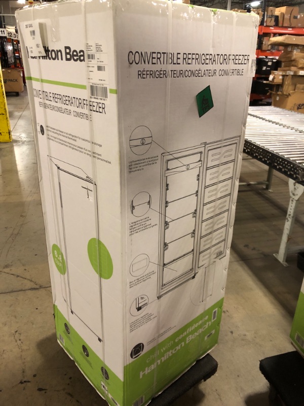 Photo 2 of Hamilton Beach HBFRF6892-WHITE HBFRF6892 Upright Convertible Fridge/Freezer-Reversible Door-Removable Glass Shelves-Adjustable Controls-6.8 cu ft * FACTORY SEALED 