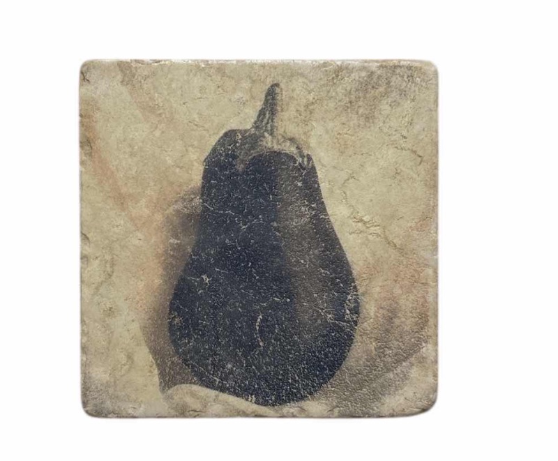 Photo 1 of STUDIO VERTU VEGETABLE ART STONE TILES (3) 8” X 8”