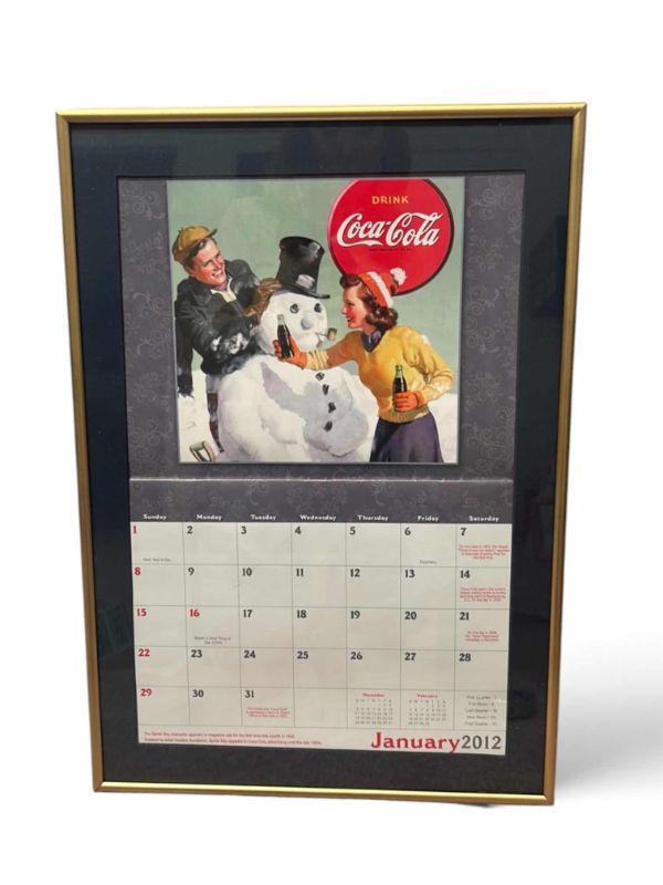 View 6 of 3 - FRAMED OFFICIAL 1979 & 1980 COCA-COLA WINTER OLYMPICS CALENDARS & 2012 ANNUAL CALENDAR LARGEST   16" X 22"