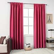 Photo 1 of DUALIFE Hot Pink Blackout Curtains Extra Long for Living Room - 120 Inches Long Raspberry Rod Pocket Thermal Insulated Room Darkening Soundproof Curtains 