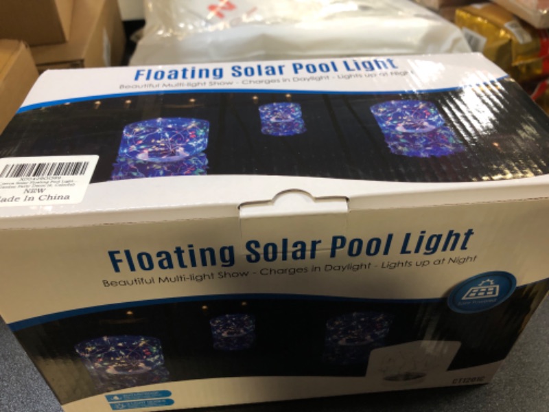 Photo 2 of Ciavca Solar Floating Pool Lights, 5.6" Square LED Colored Glow in The Dark Solar Pool Lights That Float with 3 Light Modes, IP68 Waterproof Solar Floating Lights for Pool Wedding Party Decor - 2PCS