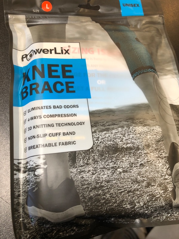 Photo 1 of POWERLIX Knee Compression Sleeve - Best Knee Brace for Knee Pain for Men and Women – Knee Support for Running