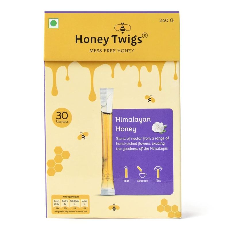 Photo 1 of Honey Twigs Himalayan Multiflora Honey |Pure Honey, 240gms (30 Single Sachets) |