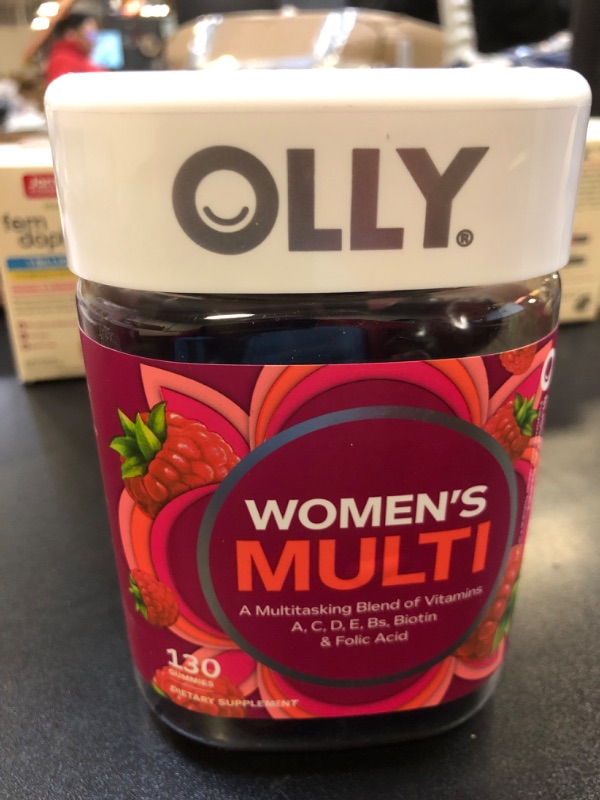 Photo 1 of OLLY Women's Multivitamin Gummy, Vitamins A, D, C, E, Biotin, Folic Acid, Adult Chewable Vitamin, Berry Flavor, 65 Day Supply - 130 Count (Packaging May Vary)  EXP. 10/2025