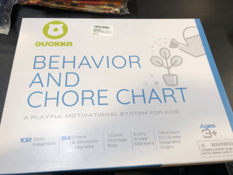 Photo 2 of QUOKKA Magnetic Behavior Chore Chart for Kids at Home - Gift Reward Visual Schedule Chart - Dry and Erase Routine and Responsibility - Use 84 Magnets & 102 Stars - From Toddlers to Teens