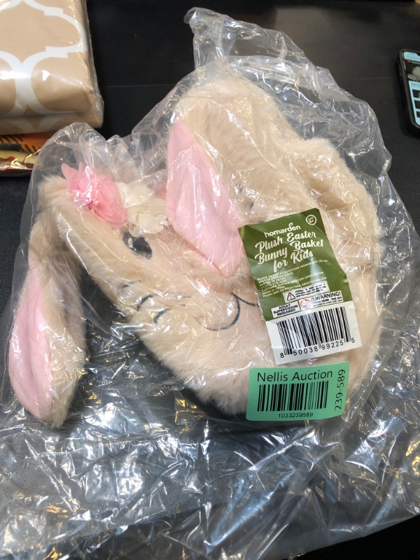 Photo 1 of Homarden Plush Easter Bunny Basket for Kids - Cute Fluffy Easter Basket - Carry Around Girl's Basket - Adorable Easter Decoration for Home - Unique Basket for Toys and Candies - 6.6x7.8x7.8 in (Pink)