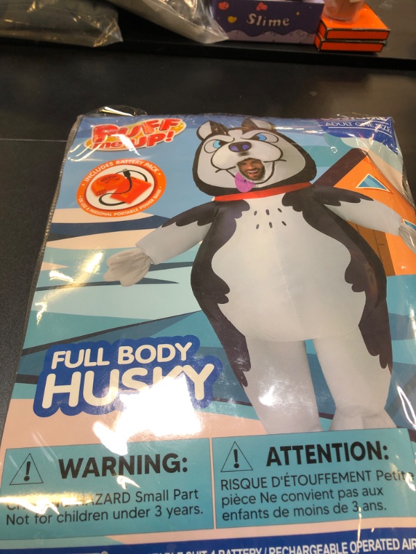 Photo 1 of Spooktacular Creations Adults Halloween Inflatable Costumes, Husky Blow Up Dog Costumes for Men, Funny Full Body Animal Halloween Inflatable Suits with Gloves for Halloween Cosplay Themed Parties