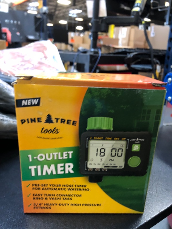 Photo 2 of Pine Tree Tools Hose Timer - Programmable Water Timer for Garden Hose, Automatic & Manual Watering System, Outdoor Faucet Timer for Lawn, Garden & Yard, Battery Operated, 1 Outlet Hose Watering Timer