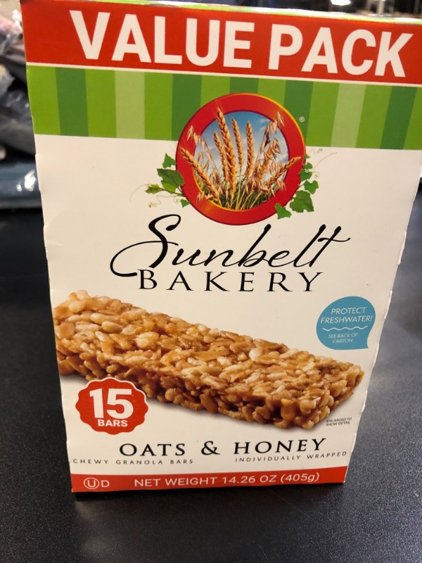 Photo 2 of Sunbelt Bakery Oats & Honey Chewy Granola Bars, 14.26 Oz. 15 Count (Box of 1) Oats & Honey 15 Count (Pack of 1)