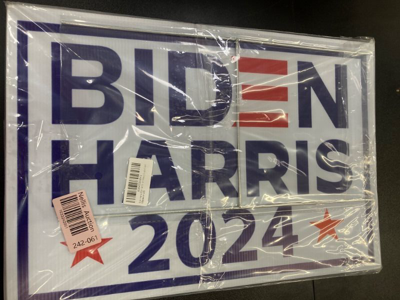 Photo 2 of *** BUNDLE OF 2**Biden Harris 2024 Yard Sign | Biden Harris 2024 Sign | Biden For President Truth Hope Decency Lawn Sign | 18" x 12" Corrugated Plastic | Includes H Stake | Double Sided