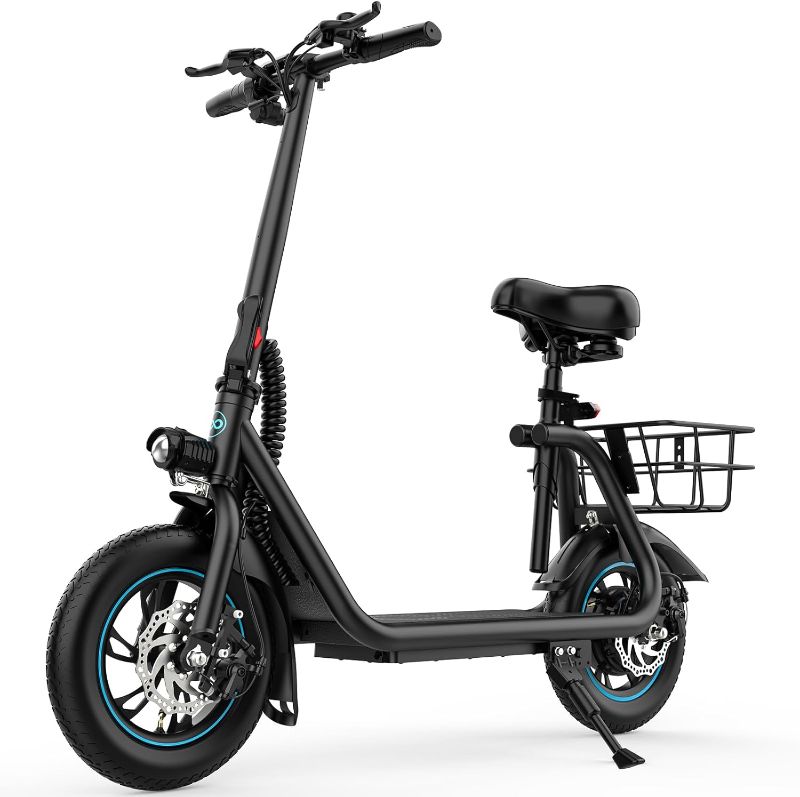 Photo 1 of 
Gyroor Electric Scooter for Adults with Seat, 20/25 Miles Range 450W Motor up to 15.5/18.6 MPH Speed LCD Display, Electric Scooter with Basket