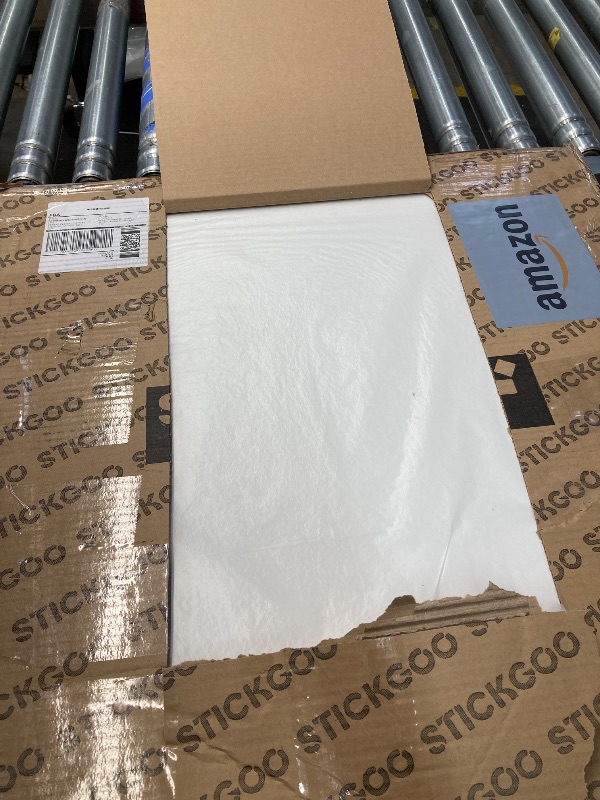 Photo 2 of STICKGOO Smooth Drop Ceiling Tiles 2ft x 2ft, PVC Ceiling Tile 24 x 24in - Waterproof, Fire-Rated to Prevent Breakage - Package of 12 Tiles Cover 48 Sq. Ft, White