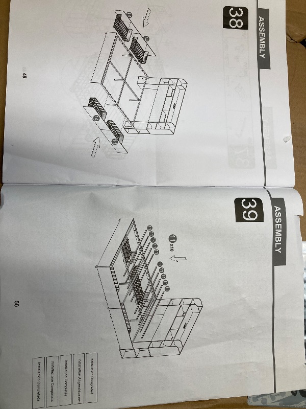 Photo 5 of Bed Frame Full Size with Charging Station and LED Lights, Upholstered Headboard with Storage Shelves, Heavy Duty Metal Slats, No Box Spring Need, Noise Free, Easy Assembly