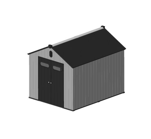 Photo 1 of Storage Shed with Floor, Tool Shed Outdoor Storage, Black and Grey