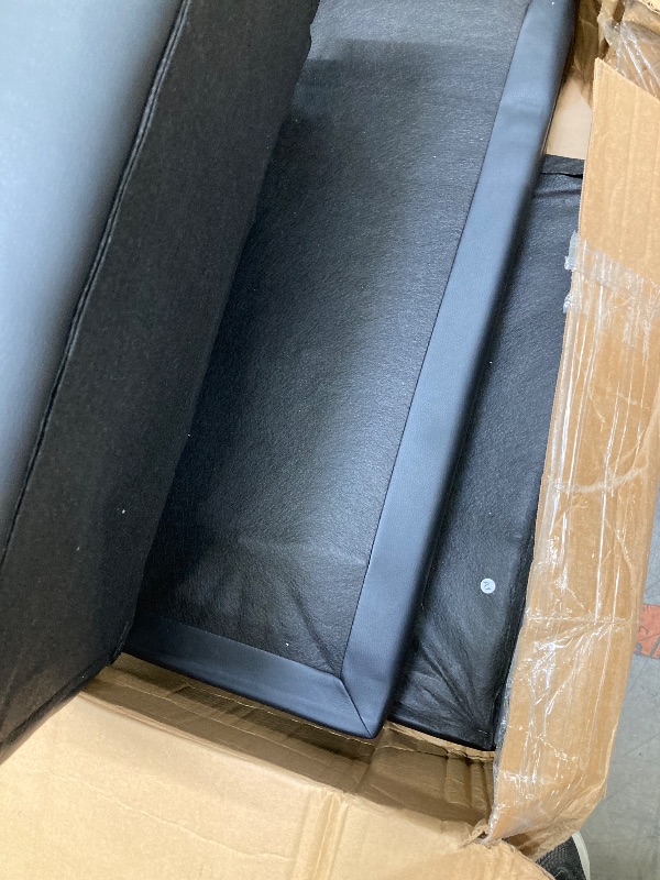 Photo 1 of ***MISSING PIECES/INCOMPLETE - SELLING AS PARTS ONLY*** 
Homall Futon Sofa Bed Faux Leather Couch Modern Convertible Folding Recliner with 2 Cup Holders  ***(BOX RIPPED/TORN)***
