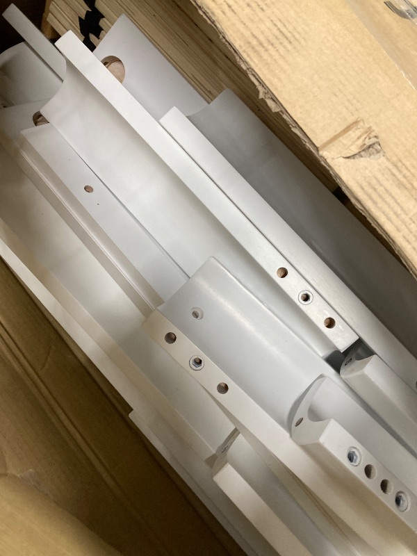 Photo 1 of ***(SELLING AS PARTS ONLY -MISSING PARTS BOX1 -PARTS ONLY***SOME SCUFFS/SCRATCHES, BOX RIPPED/TORN)*** 
Storkcraft Next Santos Twin-Over-Twin 5-in-1 Convertible Bunk Bed (White with Natural)