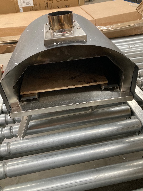 Photo 1 of 12" Wood Fired Pellet Outdoor Pizza Oven with Built-in Thermometer,Portable Stainless Steel Countertop Pizza Maker for Backyard, Outside Camping and Picnics
