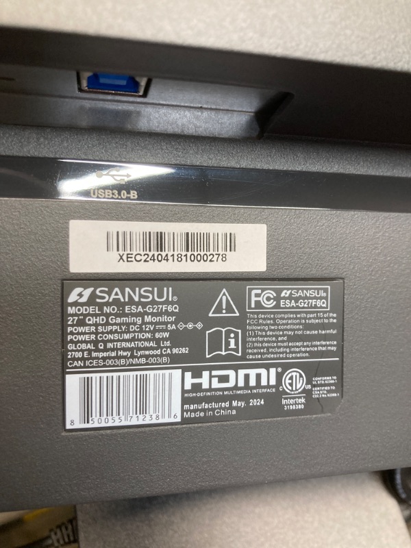 Photo 1 of SANSUI 27 inch WQHD 180Hz Gaming Monitor 1440P-AMD FreeSync 1ms DCI-P3 93% Fast IPS Computer Monitor,Height Adjustable Vertical/Horizontal Rotating, 2×DisplayPort/HDMI ?HDR?Low Motion Blur ?Speakers