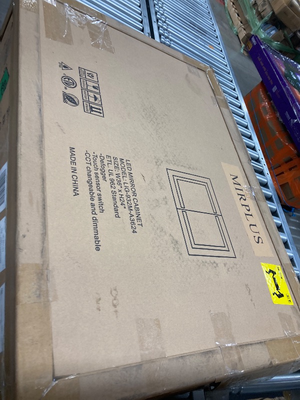 Photo 1 of MIRPLUS 36 x 24 inch Bathroom Medicine Cabinet with LED Vanity Mirror, Adjustable Light Surface Mount Anti-Fog Double Door Lighted Bathroom Cabinet with Touch Switch (Full Light)