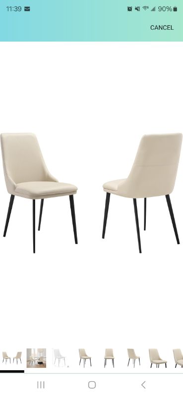 Photo 1 of Armen Living Genesis Modern Upholstered Dining Chair, Set of 2, Beige
***stock photo not exact as product***
