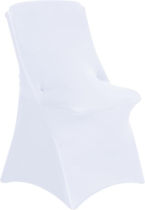 Photo 1 of AZON White 56PCS Stretch Folding Spandex Chair Covers for Banquets, Weddings, Party and Celebration