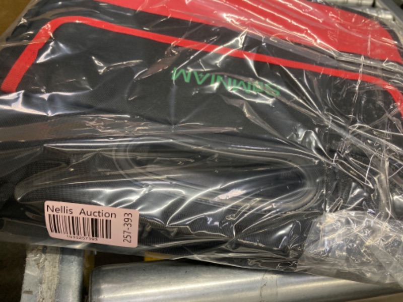 Photo 1 of Simniam Large Trunk Organizer for Car, Collapsible Multi Compartment Car Trunk Organizer with 2 Retractable Straps, Suitable for All Kinds of Cars, SUV, Minivan - 4 Compartments Red