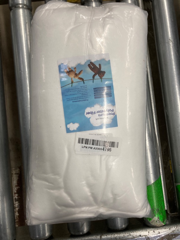 Photo 2 of 2.2 LB / 35.3 Ounce Premium Polyester Fiber Fill for Re-Stuffing Pillows, Quilts, Paddings, Pouf, Stuff Toys,Fiberfill, Stuffing, Machine Washable?White