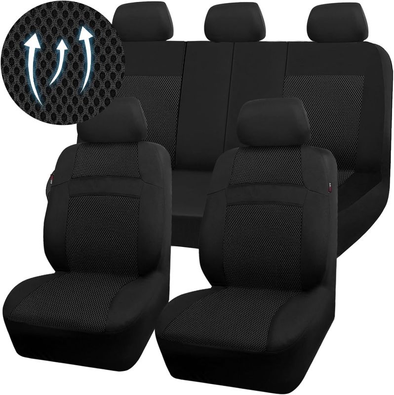 Photo 1 of CAR PASS Seat Cover Full Sets, 3D Air Mesh Car Seat Cover with 5mm Composite Sponge Inside,Airbag Compatible Universal Fit for SUV,Vans,sedans, Trucks, Automotive Interior Covers(All Black)
