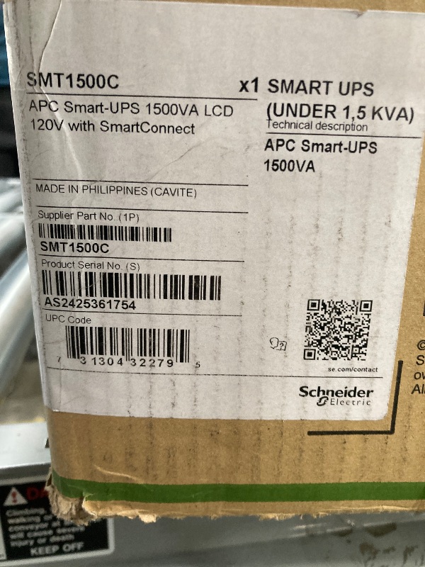 Photo 2 of APC 1500VA Smart UPS with SmartConnect, SMC1500C Sinewave UPS Battery Backup, AVR, 120V, Line Interactive Uninterruptible Power Supply
