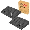 Photo 1 of ****HAS SOME CRACKS ON SIDE****Rubber Car Curb Ramp, 6" Rise Height , Heavy-Duty 7000lbs Capacity Threshold Ramps, Car Ramps with Stable Grid Structure for Cars, Wheelchairs, Bikes, Motorcycles, 2 Pack