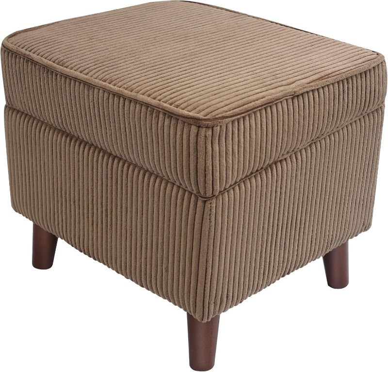 Photo 1 of ==similar=Storage Ottoman with Adjustable Lid, Soft Step Stool, Footrest and Seat, Ottoman Foot Rest for Living Room, Bedroom, Dorm, Brown