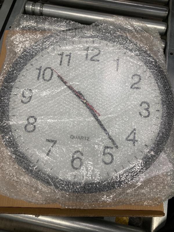 Photo 1 of Bernhard Products Black Wall Clock Silent Non Ticking - XL 18 Inch Quality Quartz Battery Operated Round Easy to Read Home/Office/Classroom/School Clock