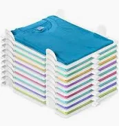 Photo 1 of Accenter 10 Pack T Shirt Organizer Closet Organizer Durable Stackable Clothing Trays - Shirt Receipt Board Shirt Dividers File Organizer Clothes Organization System C45