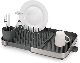 Photo 1 of 4.6 4.6 out of 5 stars (472)
Joseph Joseph Expanding Dish Drying Rack with Removable Silverware Holder, Draining Spout, Stainless-