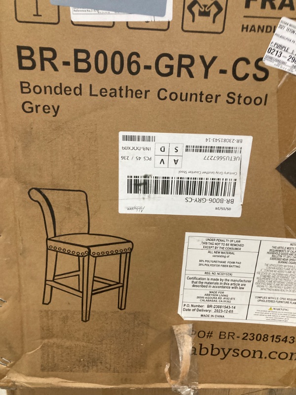 Photo 2 of Bonded leather counter stool grey