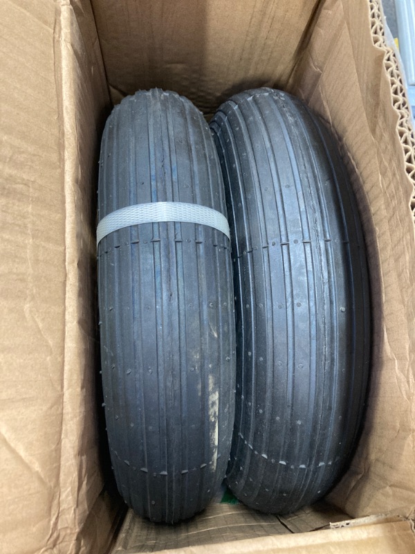 Photo 3 of 2-Pack 14.5-Inch Wheelbarrow Tire.3.50-8" Pneumatic Tires and wheels with 3"- 7" Center Hub and 5/8" Bushings for Wheelbarrow Lawn Mover Replacement.