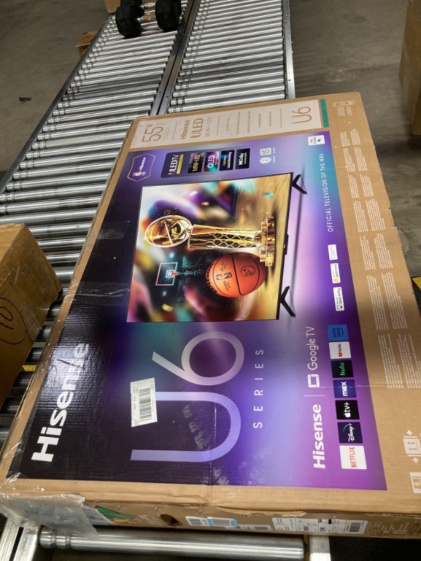 Photo 1 of Hisense U6 Series 55U6N 55 Inches ULED 4K Smart TV | Mini-LED | QLED | 600 Nits | Motion Rate 240 | Dolby Vision HDR 10+ | Dolby Atmos | Full Array Local Dimming | Voice Control | Google TV