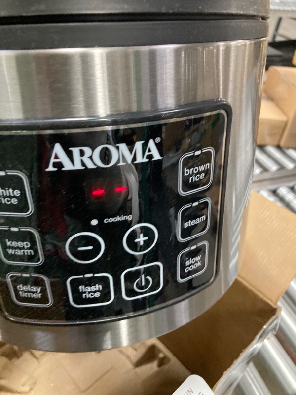 Photo 2 of Aroma Housewares 20 Cup Cooked (10 cup uncooked) Digital Rice Cooker, Slow Cooker, Food Steamer, SS Exterior (ARC-150SB),Black