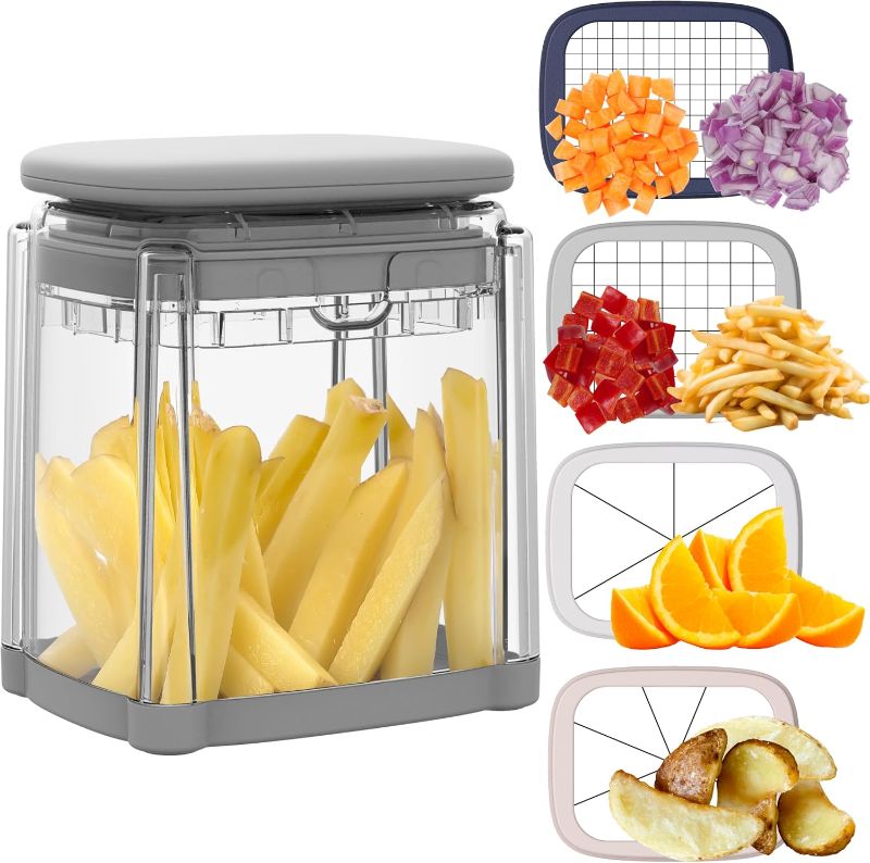 Photo 1 of Brieftons PerfectCut Vegetable Chopper: 4-Blade Veggie Dicer Fruit Slicer, Potato French Fry Cutter, Wedge Cutter, Onion Chopper, Egg Slicer with 5 Recipe Ebooks, Safe to Use, Easy to Clean & Store