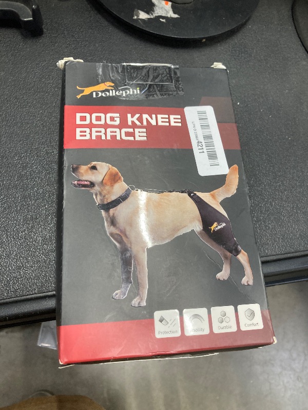 Photo 1 of Dollephi Dog Knee Brace for Torn ACL Hind Leg, Hot/Cold Compress for Patella Dislocation or Osteoarthritis, Cruciate Ligament Injuries, for Medium & Large Dogs(Right Leg,XL)