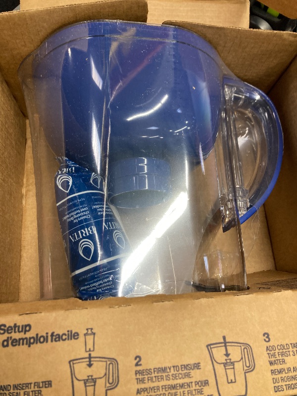 Photo 2 of Brita Everyday Elite Water Filter Pitcher with SmartLight Filter Change Indicator, BPA-Free, Replaces 1,800 Plastic Water Bottles a Year, Lasts Six Months, Includes 1 Filter, Large - 10-Cup, Blue