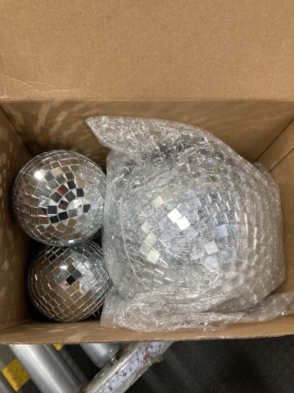 Photo 2 of 17 Pack Large Disco Ball Hanging Disco Ball Small Disco Ball Mirror Disco Balls Decorations for Party Wedding Dance and Music Festivals Decor Club Stage Props DJ Decoration (6 Inch, 3.2 Inch, 2 Inch)