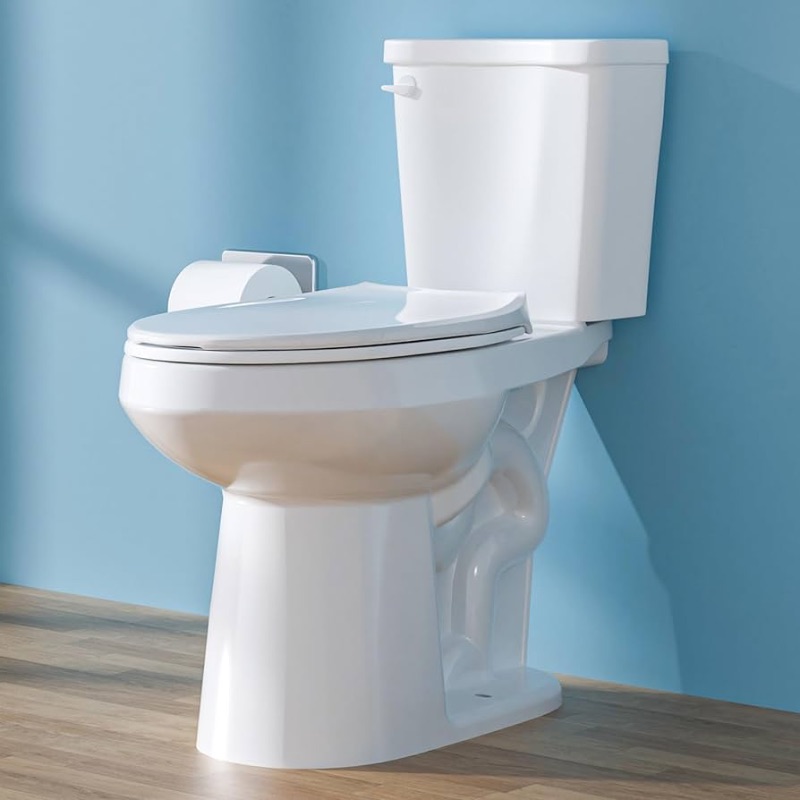 Photo 1 of 19 Inch Tall Toilet for Seniors Elongated ADA Toilet High Toilet Comfort Bowl Height Toilet Seat Height 20", Two-Piece Single Flush 1.28 GPF 12” Rough In,White, Elongated Oval Bowl